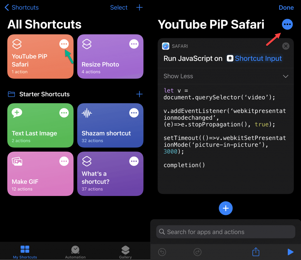 How to Create YouTube PiP Shortcut for iPhone Safari on iOS 14 in 2021
