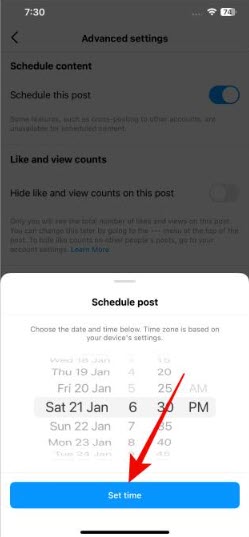 How to Schedule Posts and Reels on Instagram in Samsung