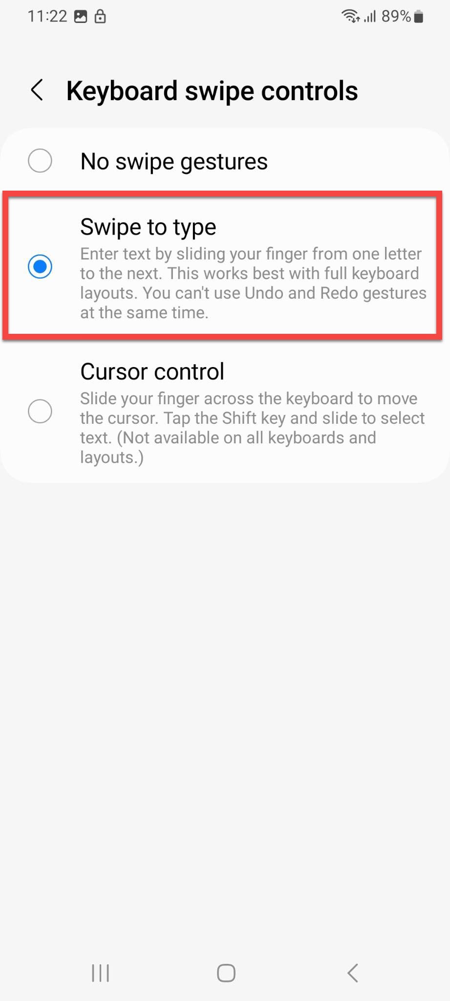 Turn on Swipe Typing on a Samsung Phone